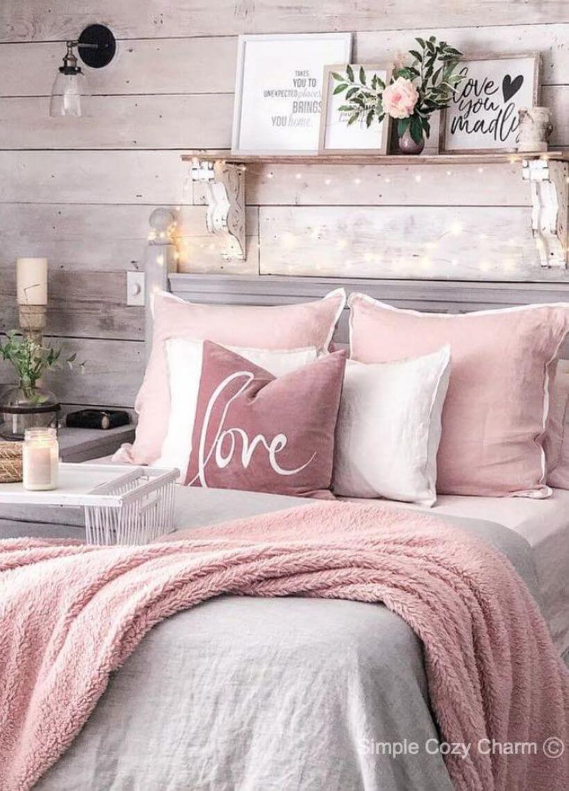 ideias decoração romântica quarto