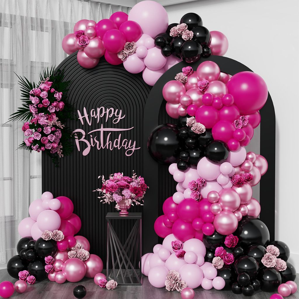 decoração quarto rosa e preto