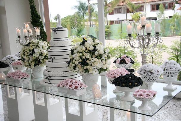 decoração rosa pastel e preto