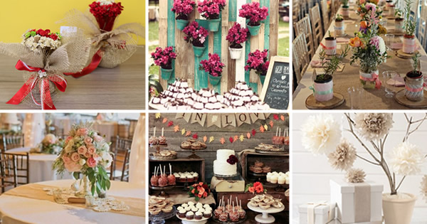 ideias de decoração rústica para casamento simples