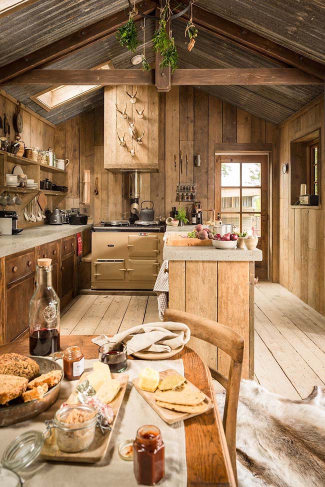 decoração rústica para cozinha barata