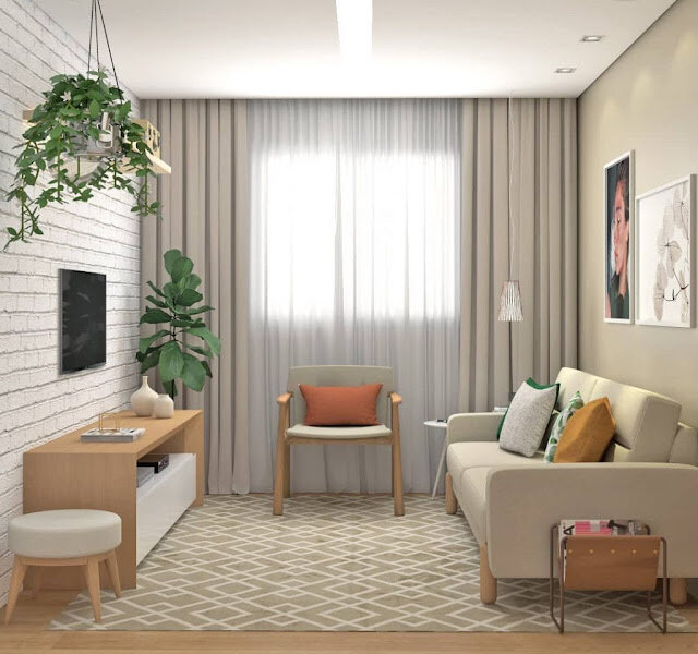 ideias de decoração sala 5x3 com sofá retrátil