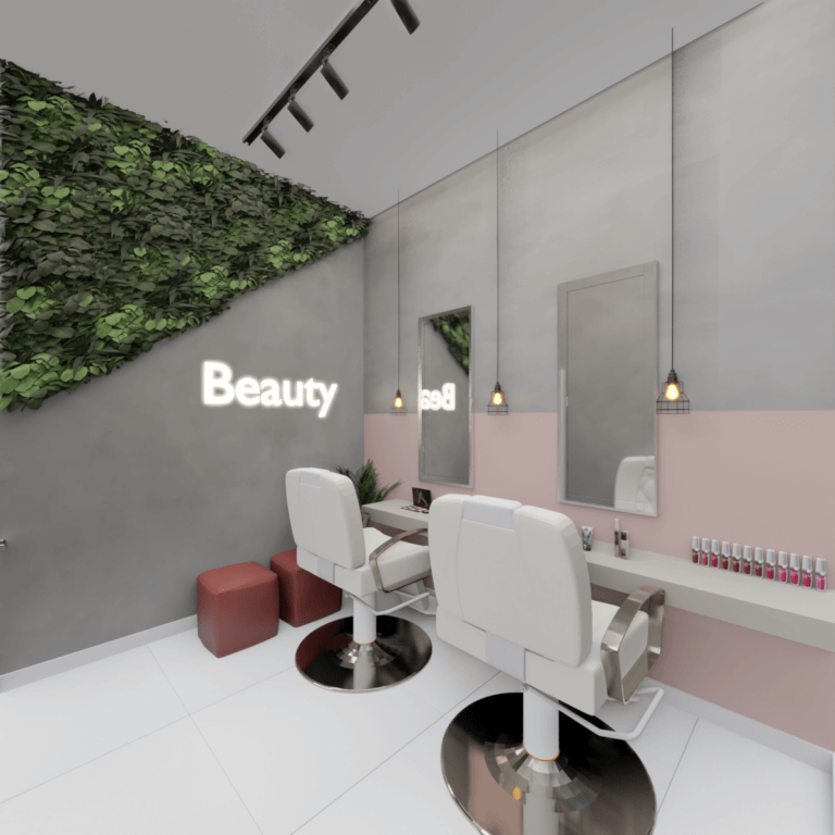 decoração salão de beleza pequeno e simples