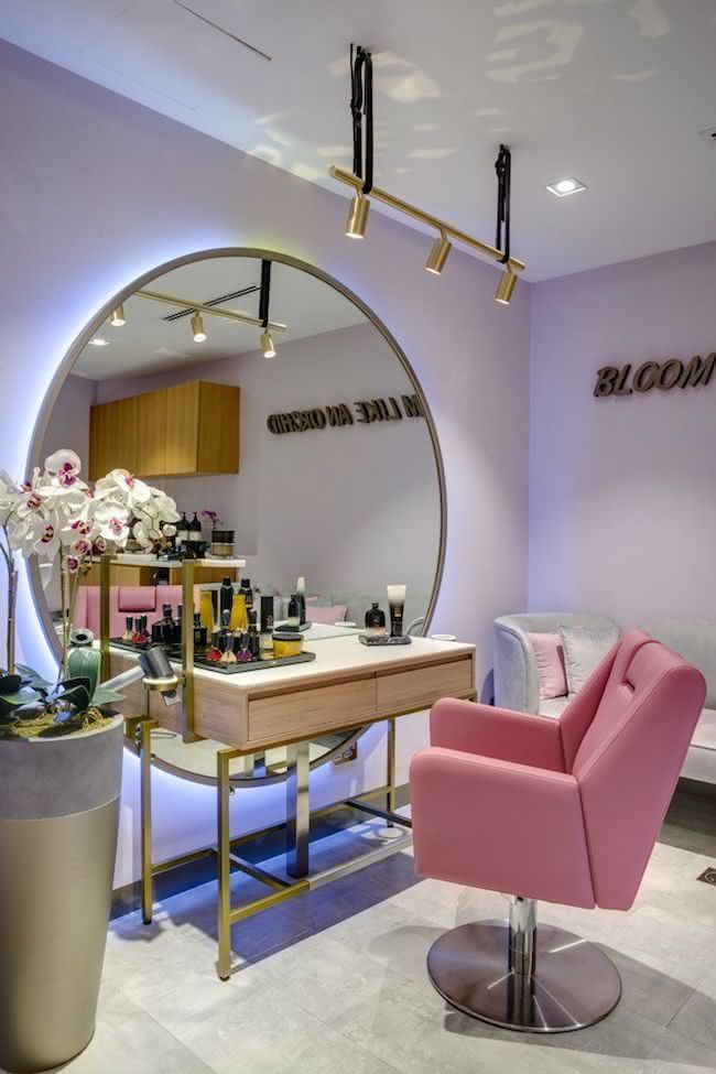 decoração salão de beleza pequeno e aconchegante