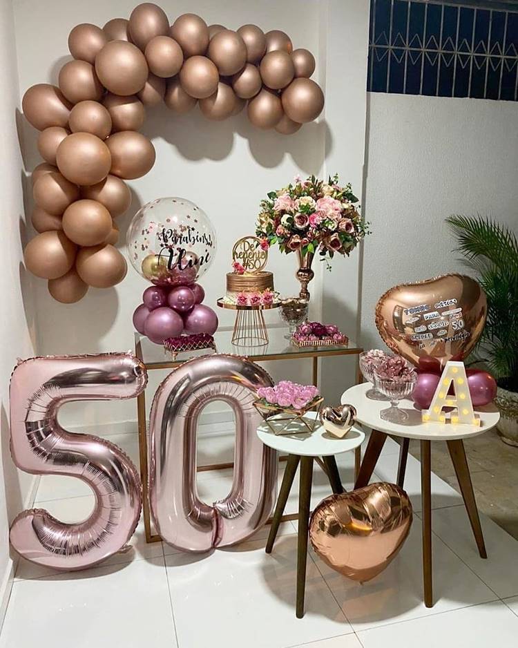 decoração simples de 50 anos