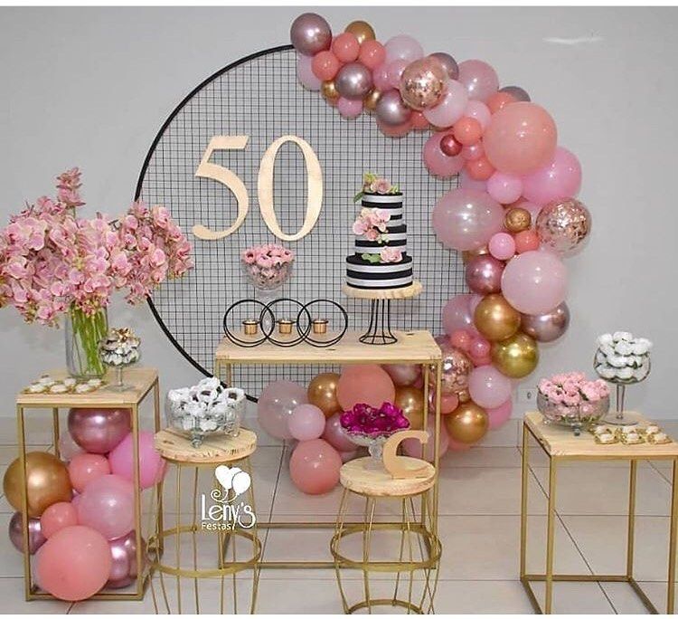 ideias de decoração simples para festa de 50 anos