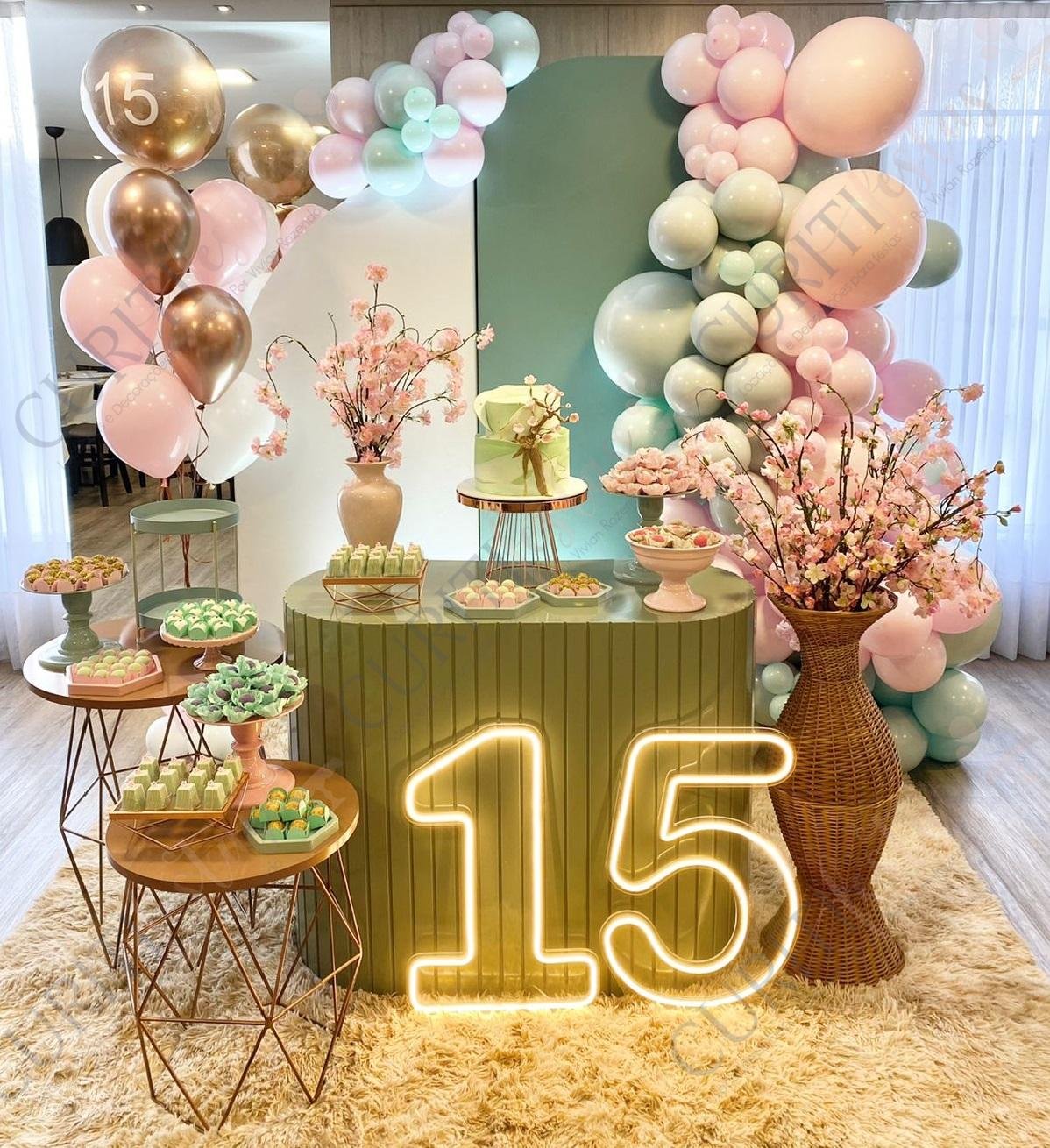 centros de mesa 15 anos DIY passo a passo