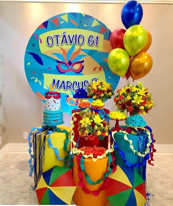 decoração simples de carnaval para aniversário