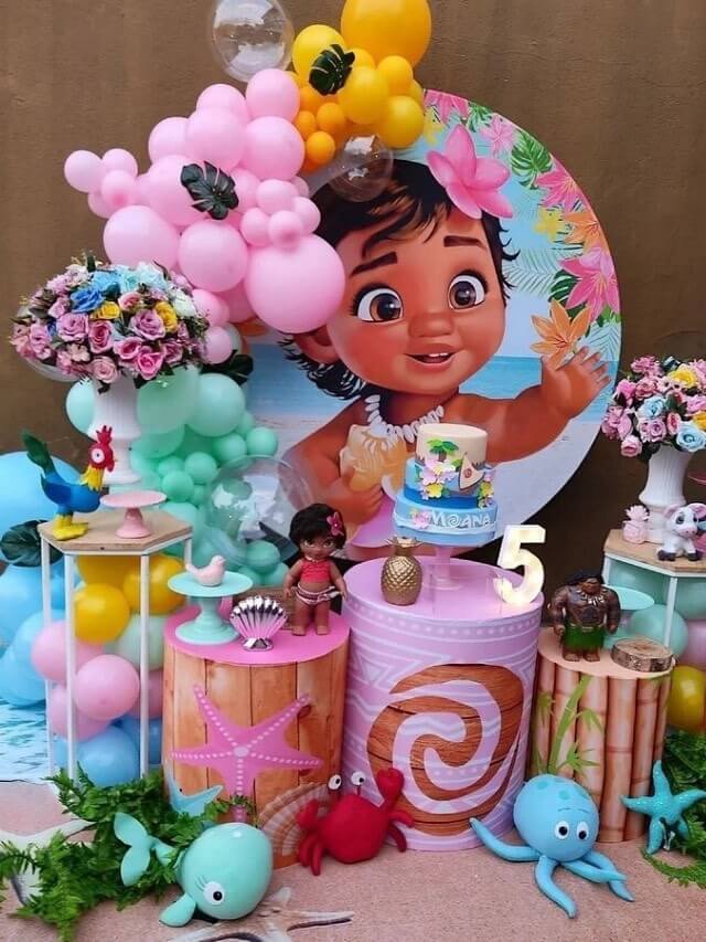 decoração moana baby vs decoração moana tradicional