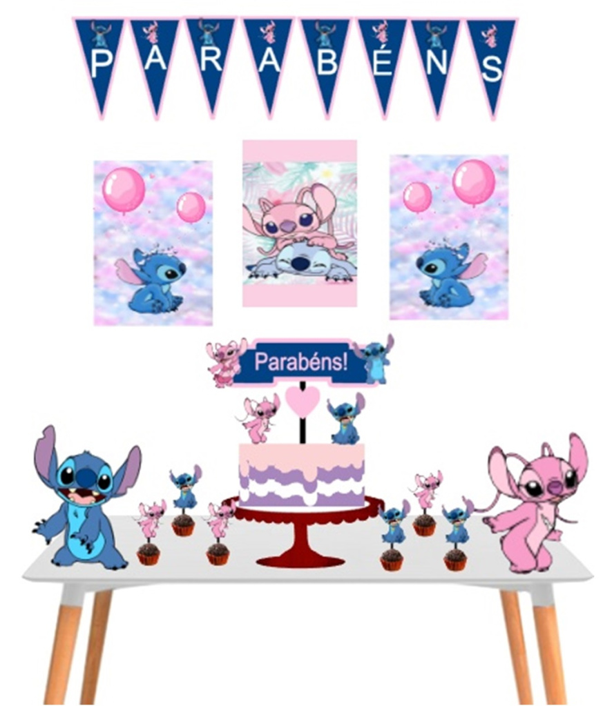 decoração stitch e angel vs outros temas