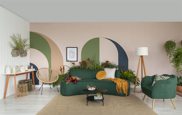 sofá verde para sala de estar