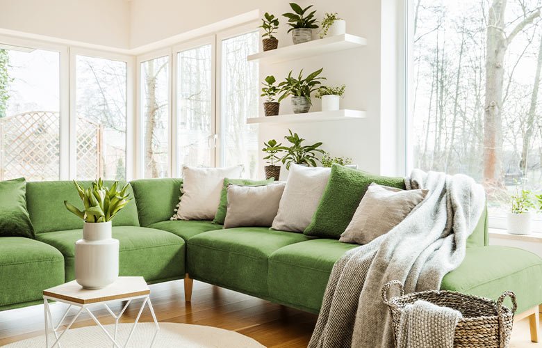 sofá modular verde