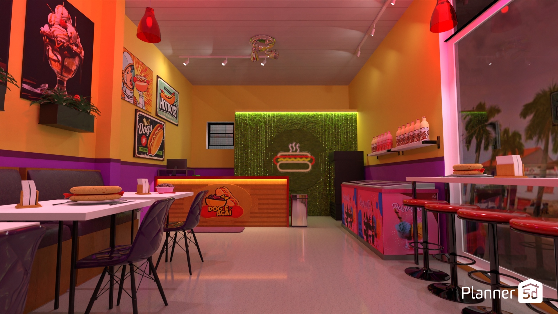 layout sorveteria pequena