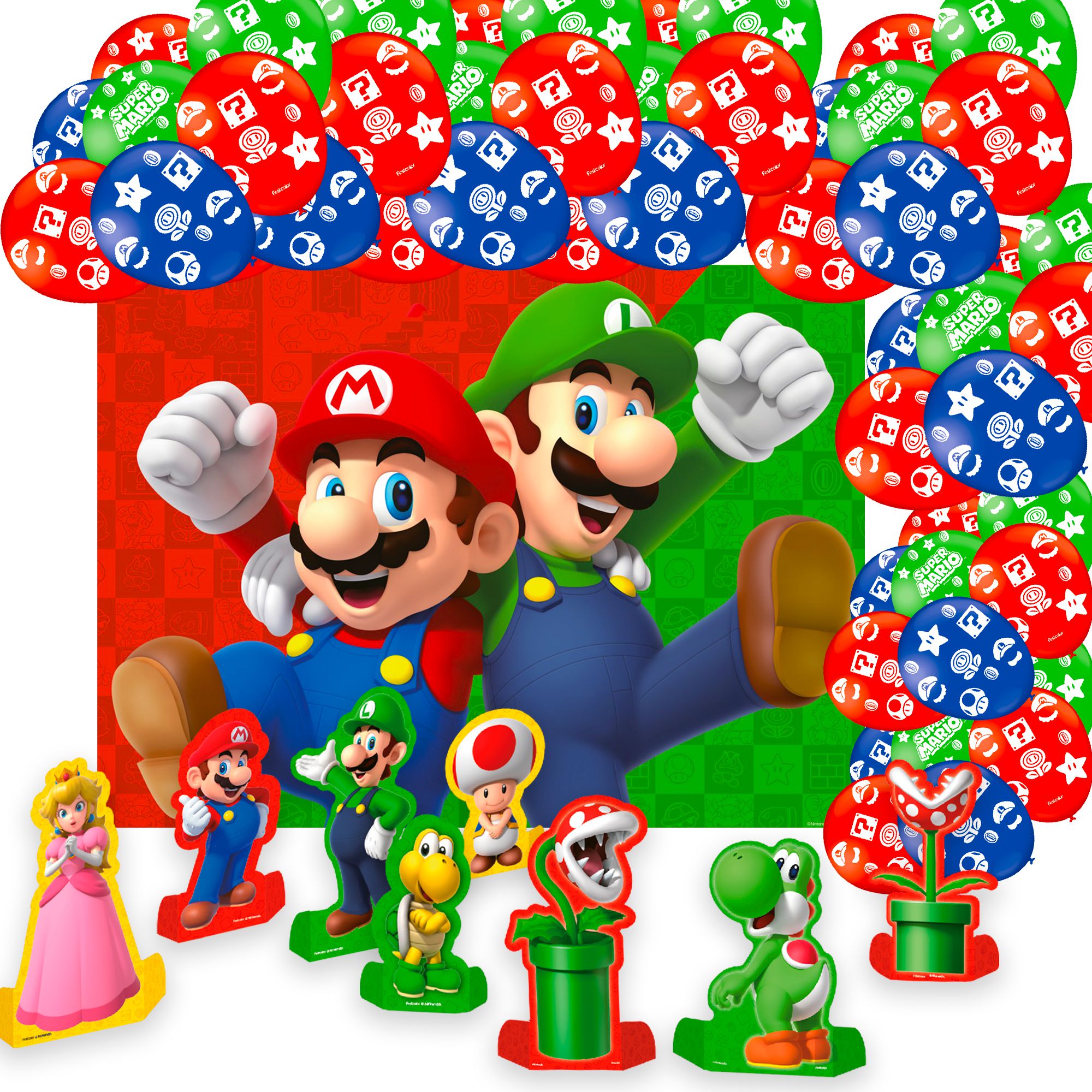 paleta cores festa Super Mario luxo