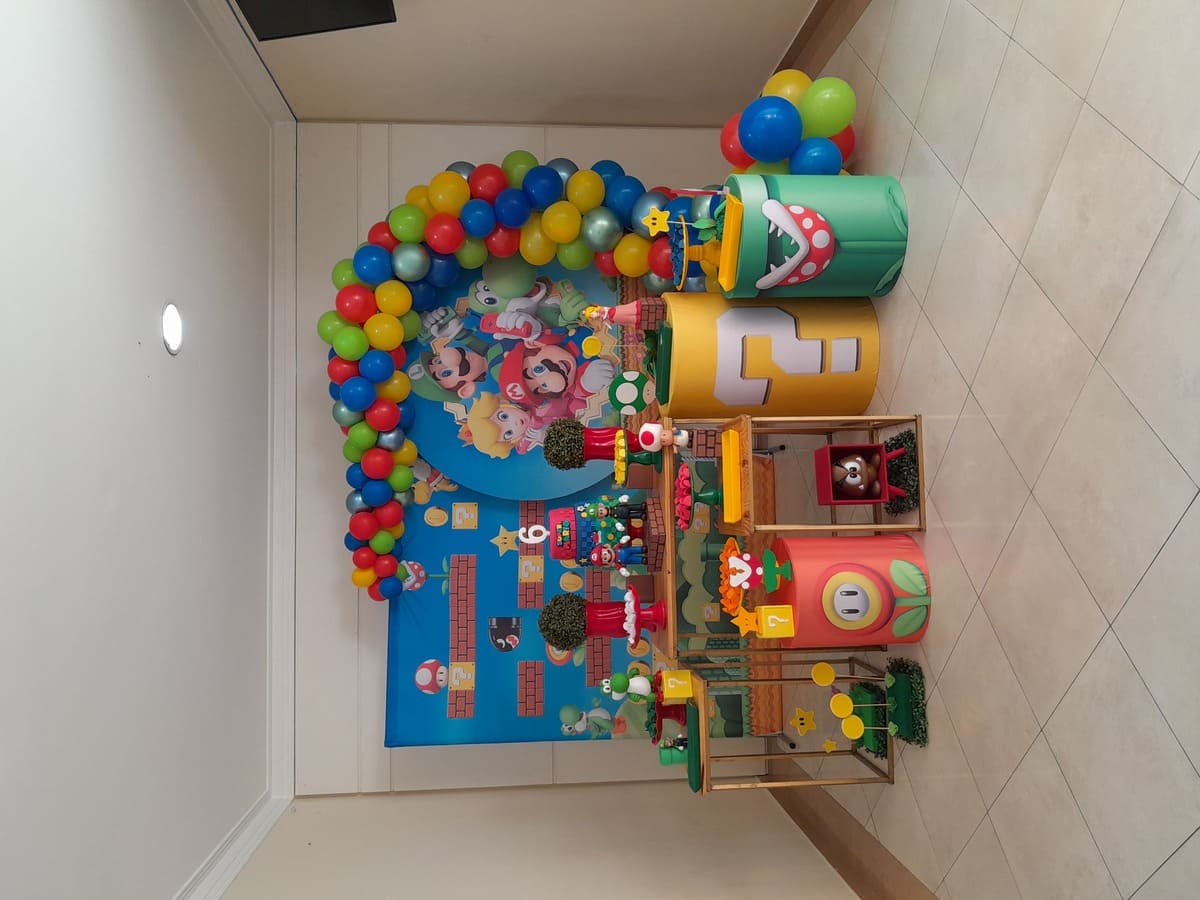 como fazer decoração mario bros caseira