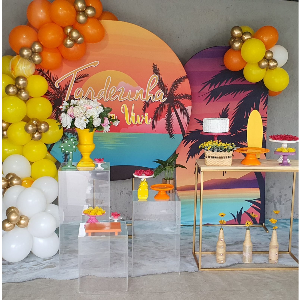decoração tardezinha na piscina minimalista