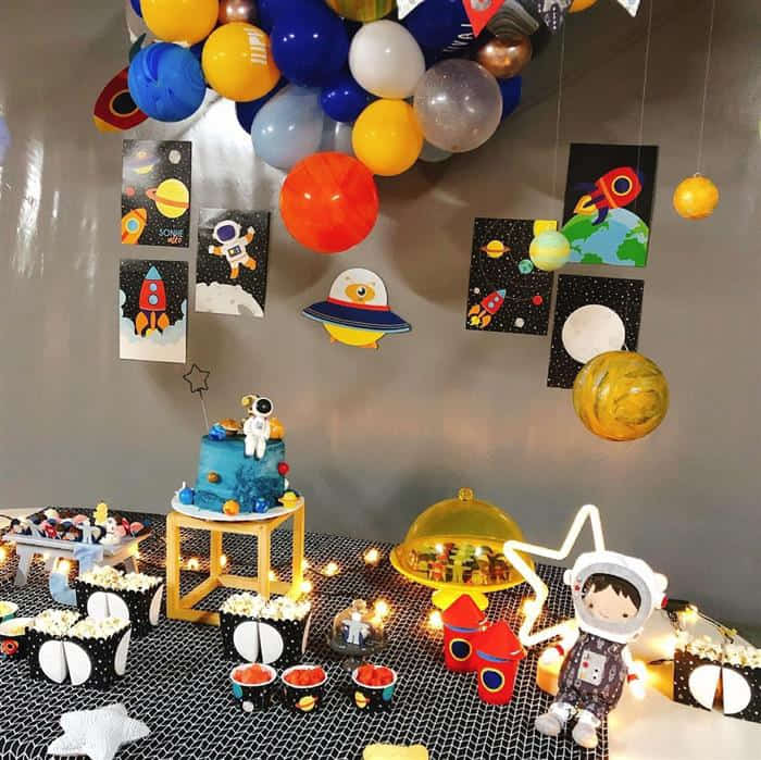 decoração tema astronauta