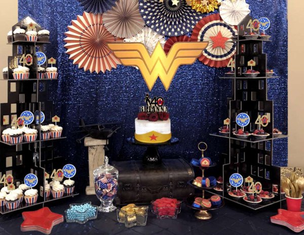 decoração tema mulher maravilha