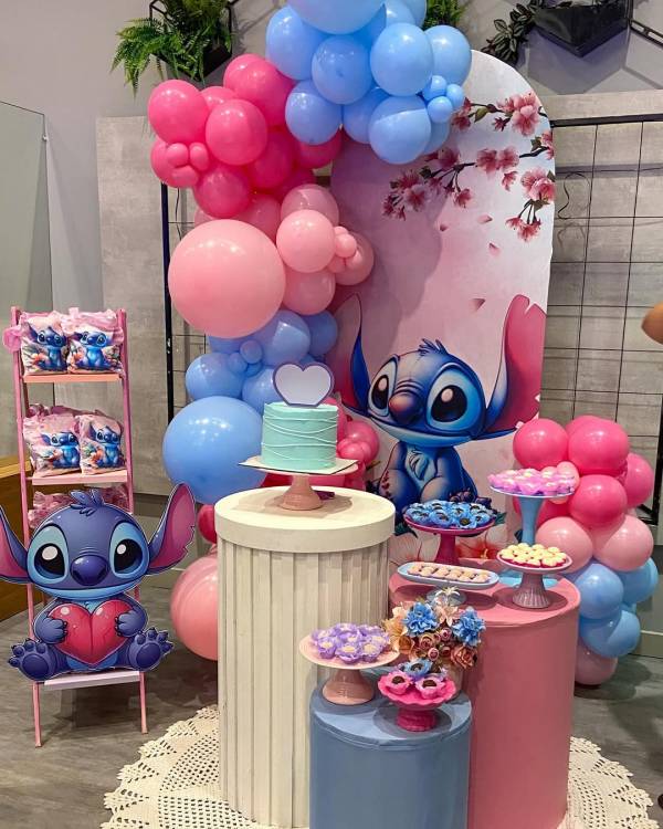 ideias criativas decoração festa stitch