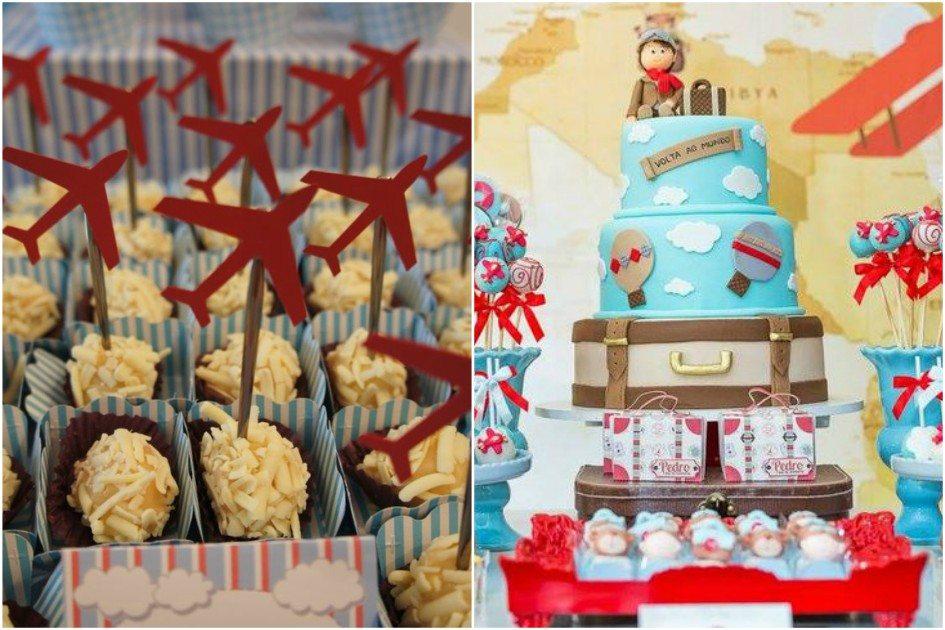 decoração de chá de bebê tema viagem