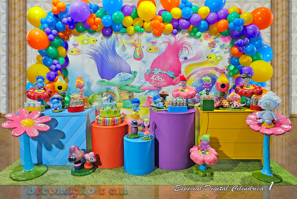 decoração trolls para menino