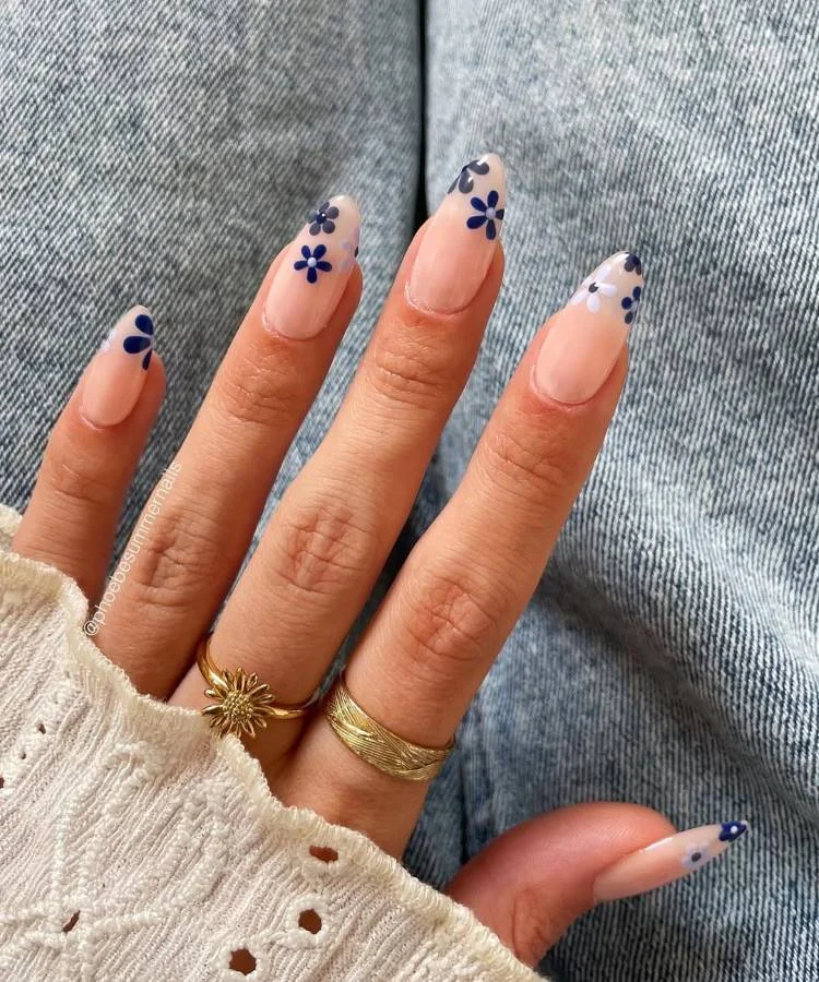 ideias de decoração unha almond delicada