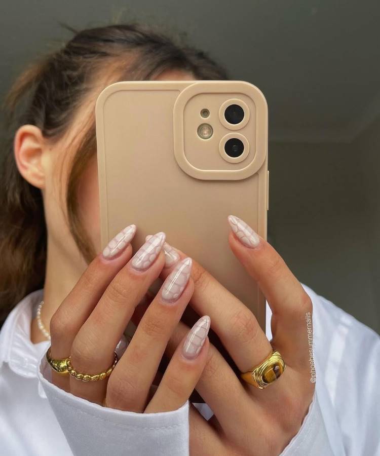 decoração unha almond