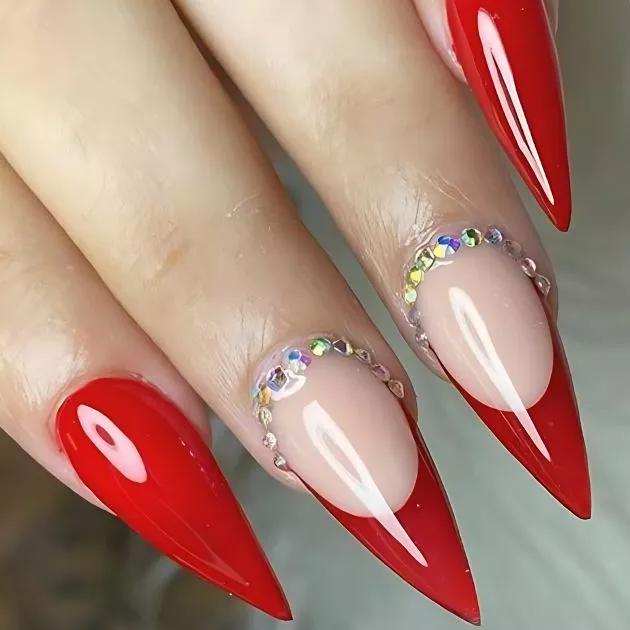 unhas em gel vermelhas para verão