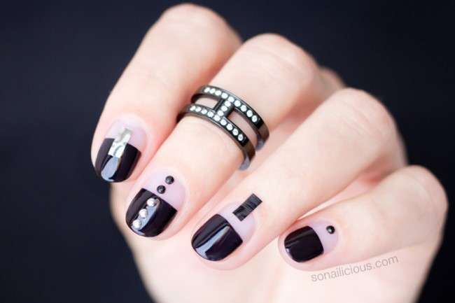 decoração unha preto