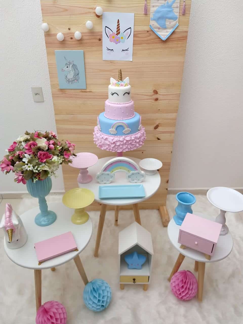 ideias de painel unicórnio DIY