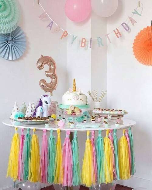 festa unicórnio simples para casa