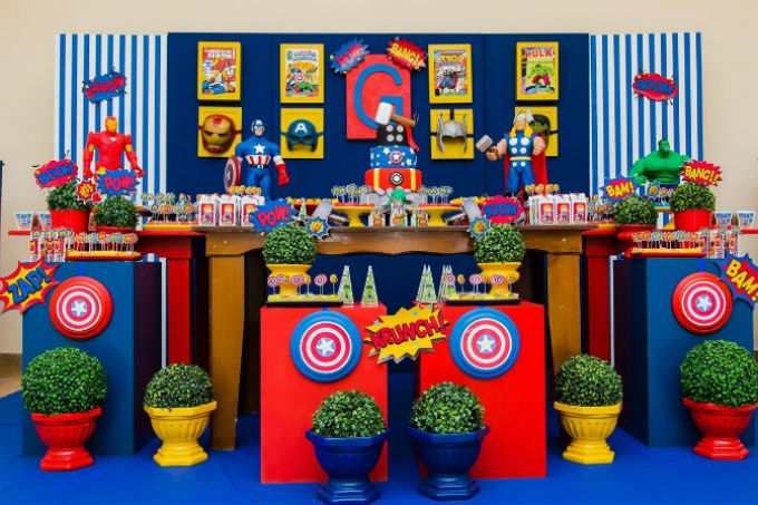 decoração vingadores para menino