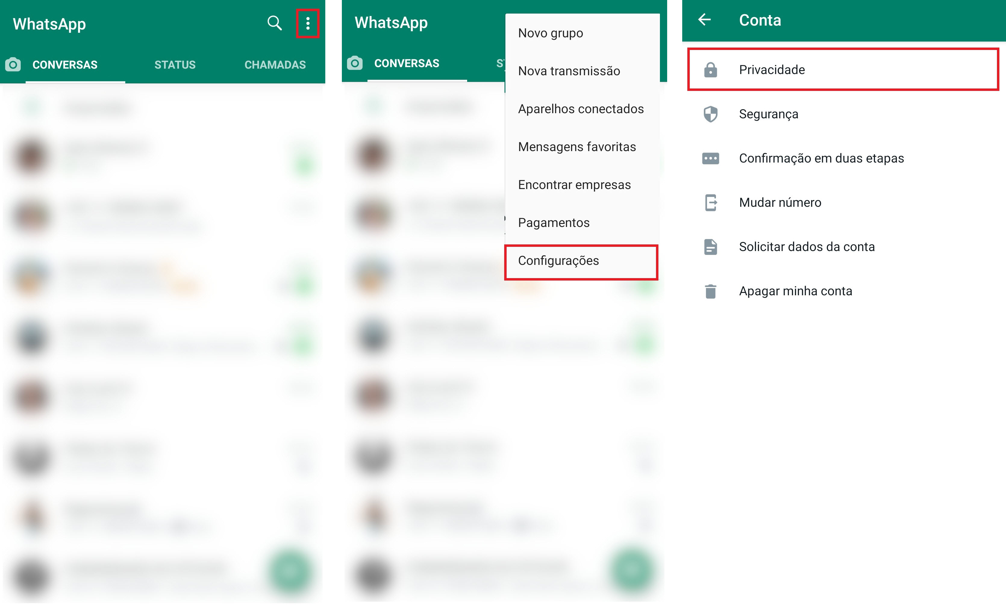 dicas de privacidade para o whatsapp