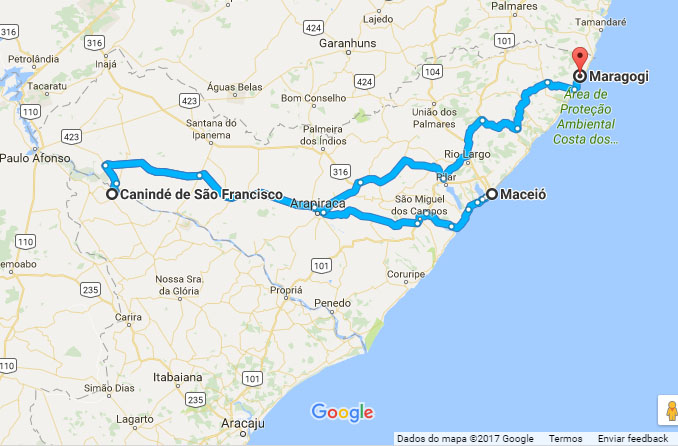 distancia maceio recife