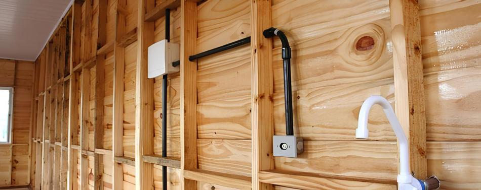 elétrica de casa de madeira