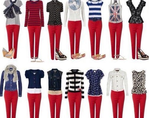 ideias de looks com calça vermelha