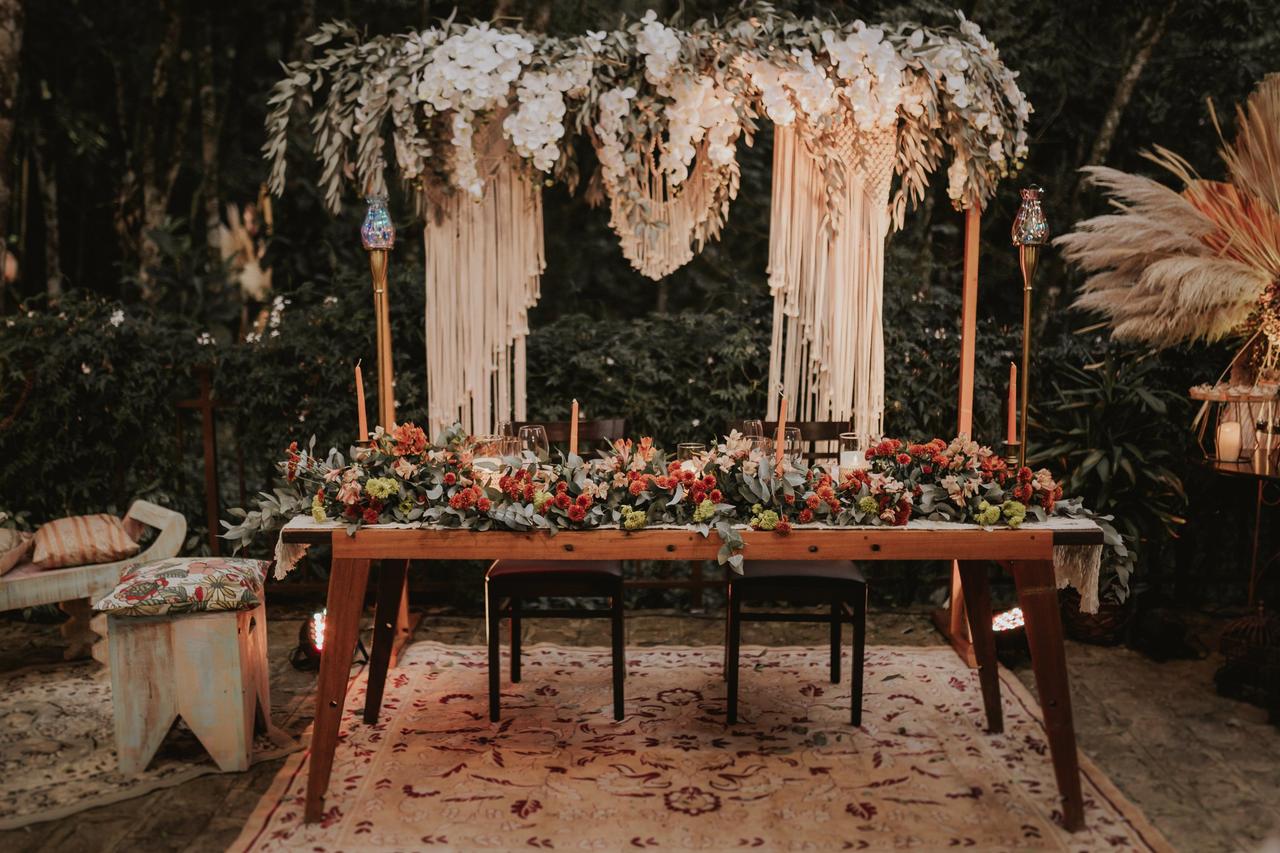 ideias decoração casamento boho chic simples