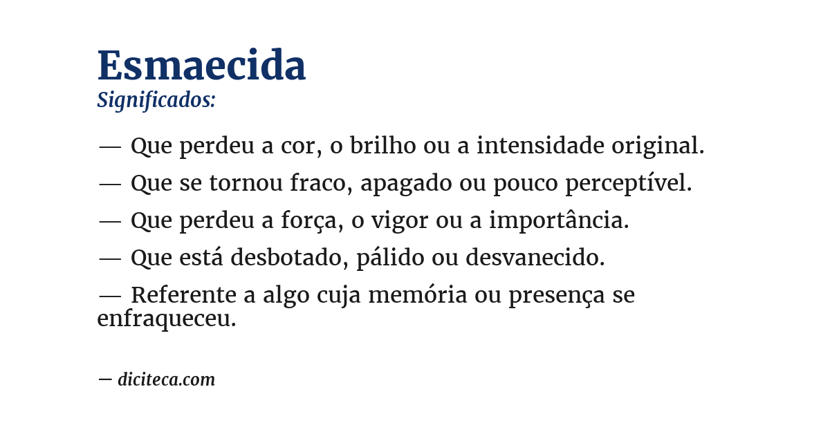 esmaecido significado