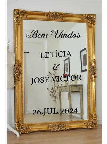 espelho oval com led para casamento