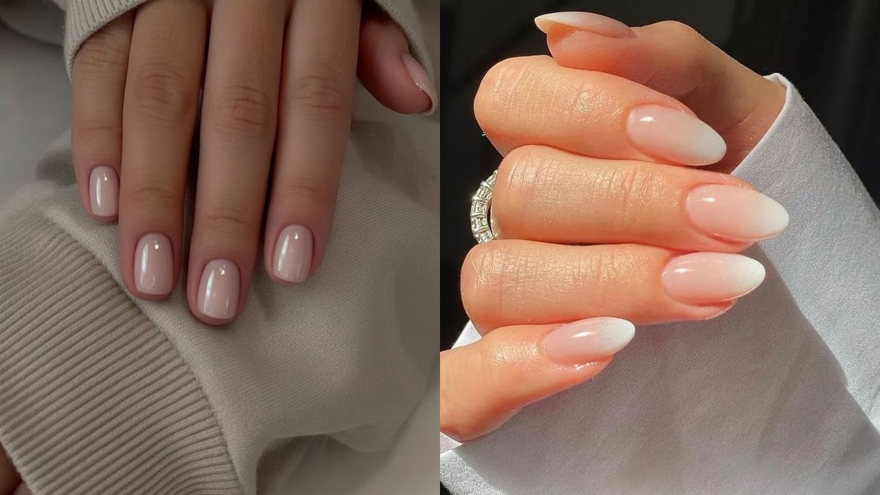 unhas efeito glazed