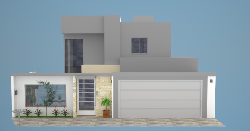 fachada de muro com jardim