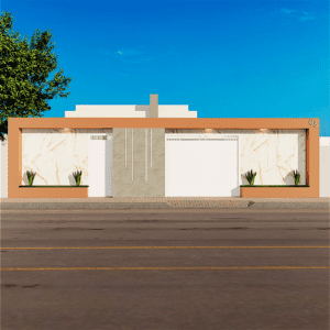 fachada de muro com portão