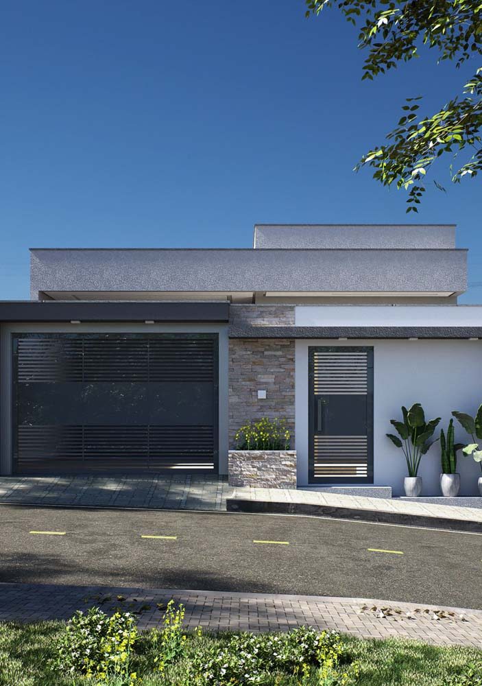 fachada de muro alto