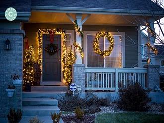 árvores de natal iluminadas externas