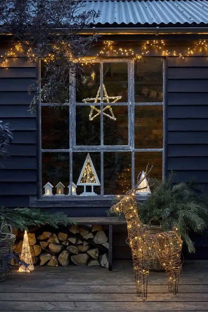 decoração externa de natal para casas simples