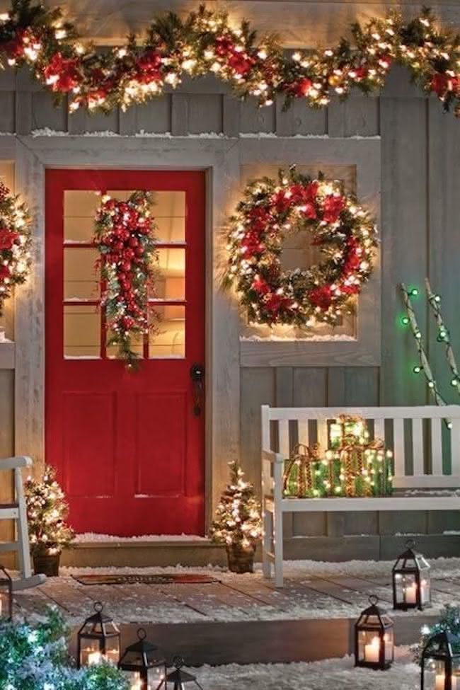 decoração de natal com luzes pisca pisca