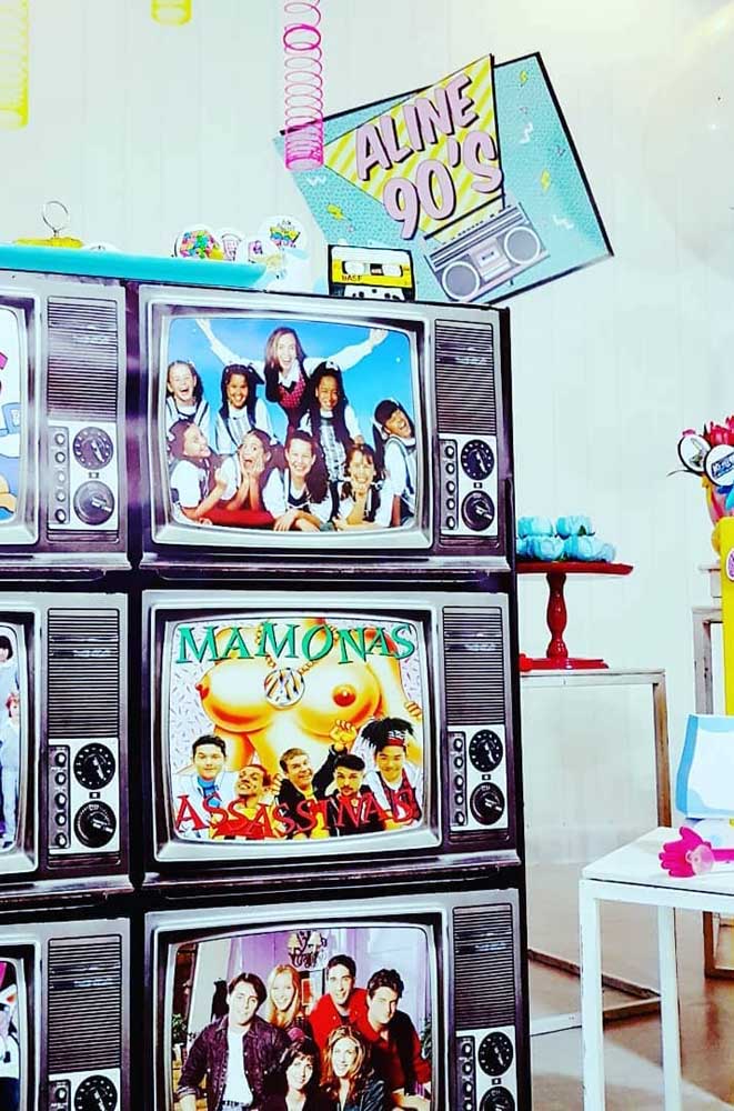 decoração festa anos 90 DIY