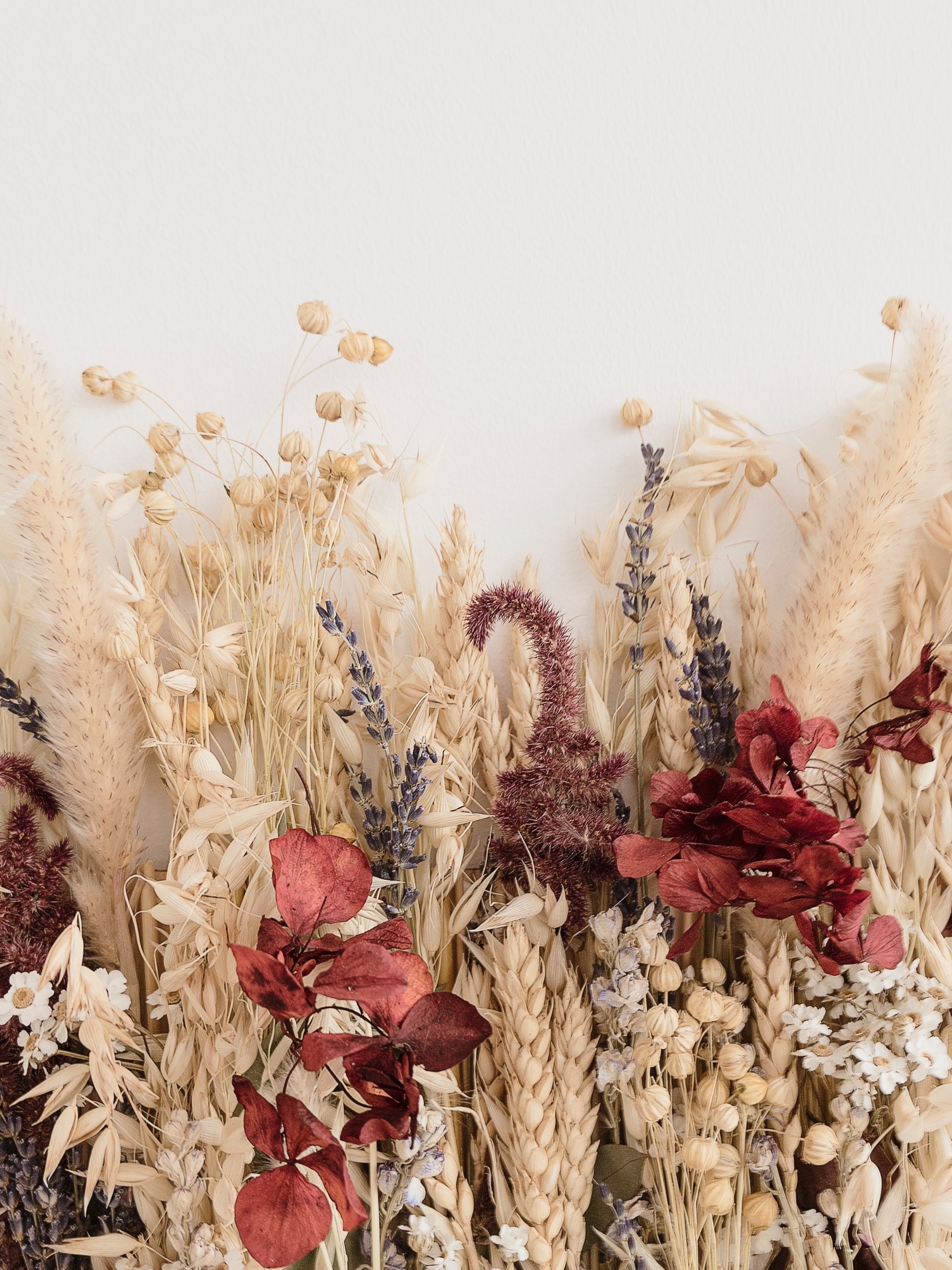 arranjo de mesa flores secas