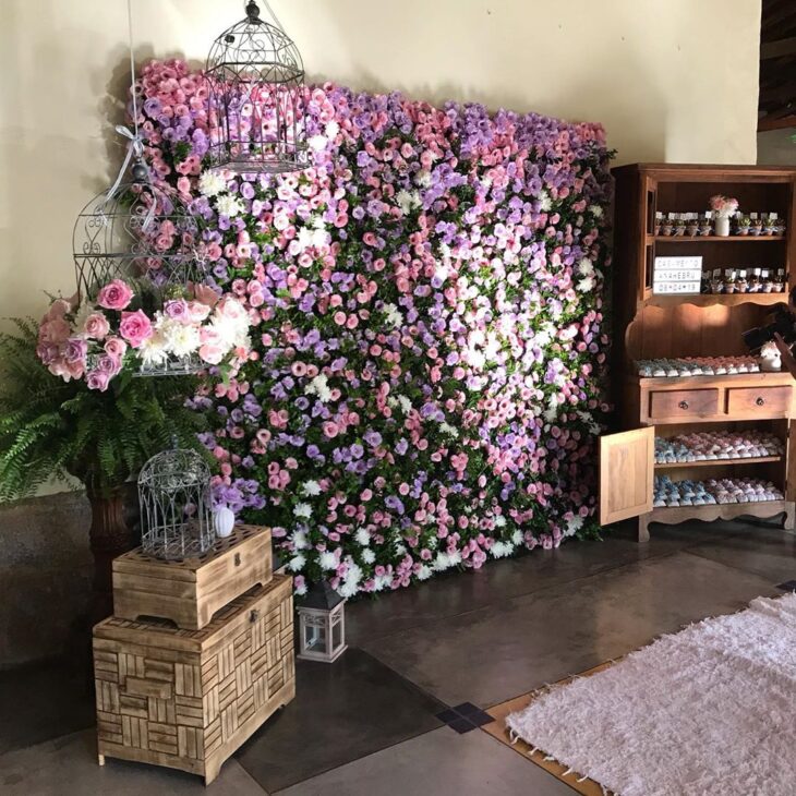 flores suspensas para festa