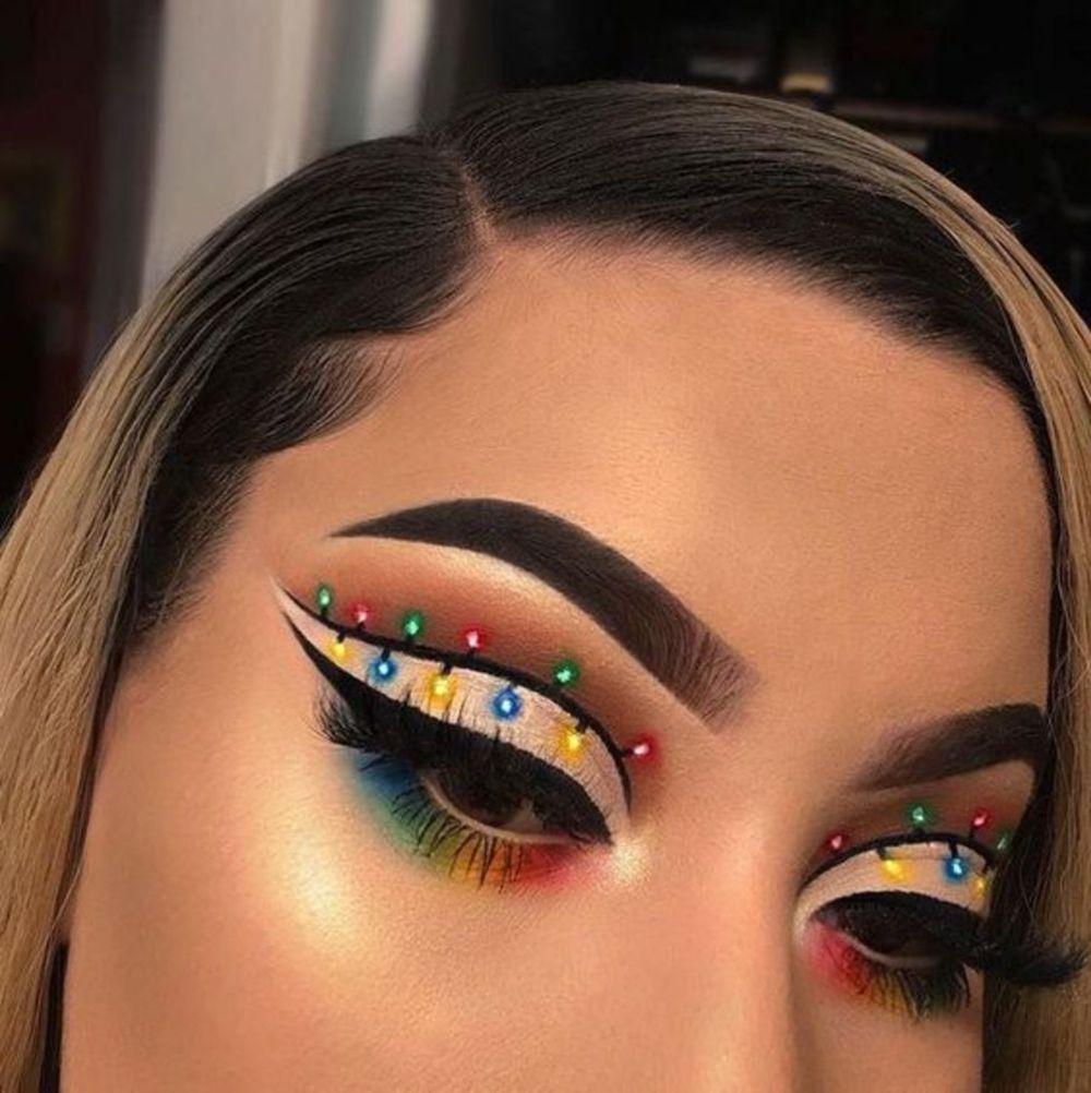 ideias de maquiagem para o natal com glitter